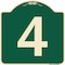 Signmission Designer Series Sign W/ Number 4, Green & Tan Heavy-Gauge Aluminum Sign, 18" x 18", G-1818-22895 A-DES-G-1818-22895 - alternate 1